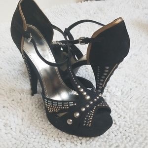 Bakers Rhinestone & Stud T-strap heels size 10